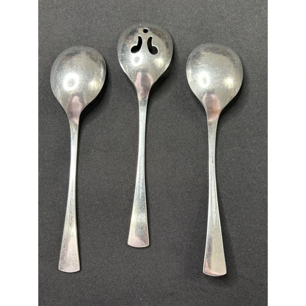 Reed and Barton Rebacraft Stainless Japan 3 Serving‎ Slotted Spoons 8